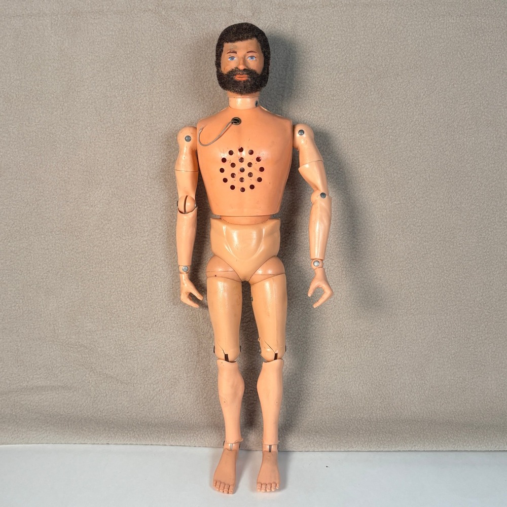 Vintage 1970s GI Joe Talking‎ Adventure Team Commander Flocked Nude Figure READ